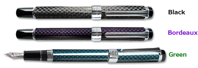 Four Colors Carbon Fiber Fountain pen Black Bordeaux Green